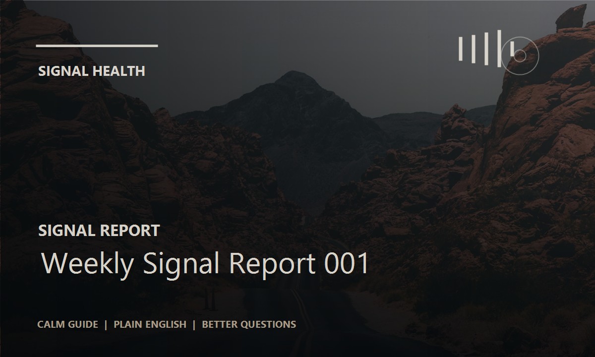 Weekly Signal Report 001 article thumbnail